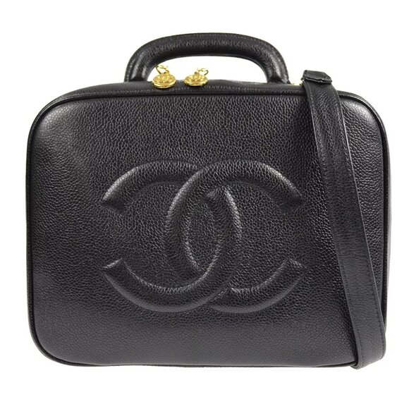CHANEL Handbags - Chanel Black Calfskin Timeless Lunch Box Vanity 24 2way Handbag 48707